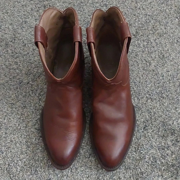 Cuero Leather boots-size 8.5 Cognac Brown 8.5 western pointed toe ankle boots - Picture 2 of 8